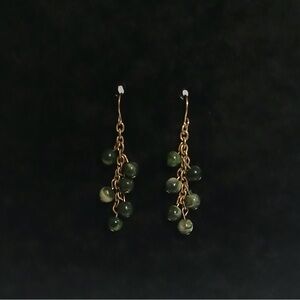 Elegant Gold and Green Dangle Earrings